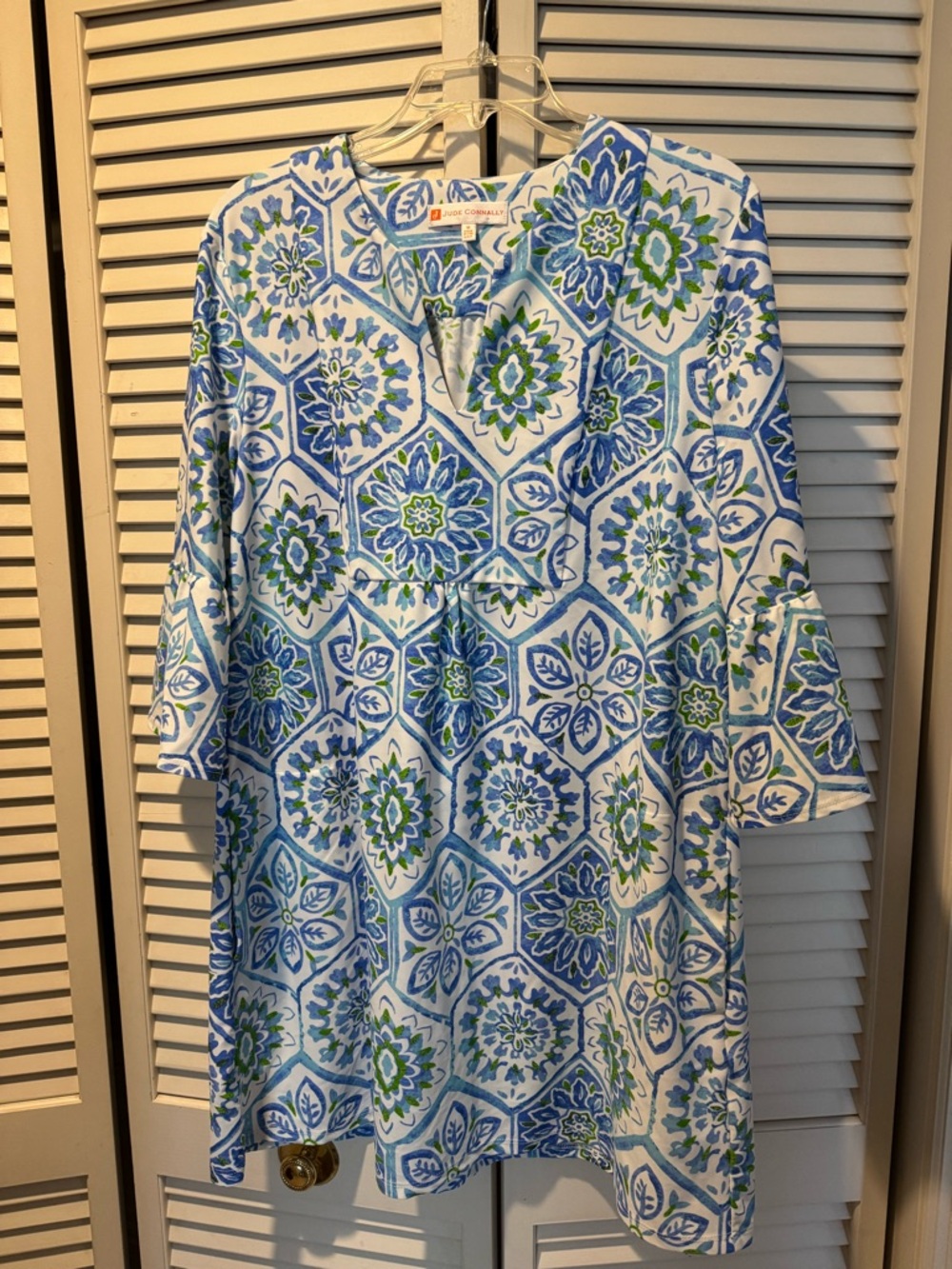 Blue & Green Floral Tile Print Jude Connally dress M
